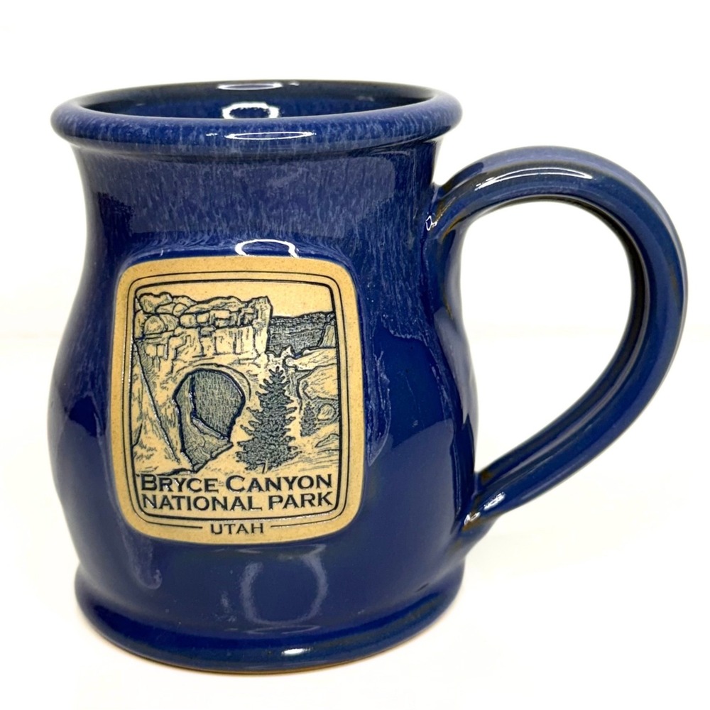 Deneen Pottery Bryce Canyon Mug Blue Stoneware Hand Thrown National Park Cup EUC